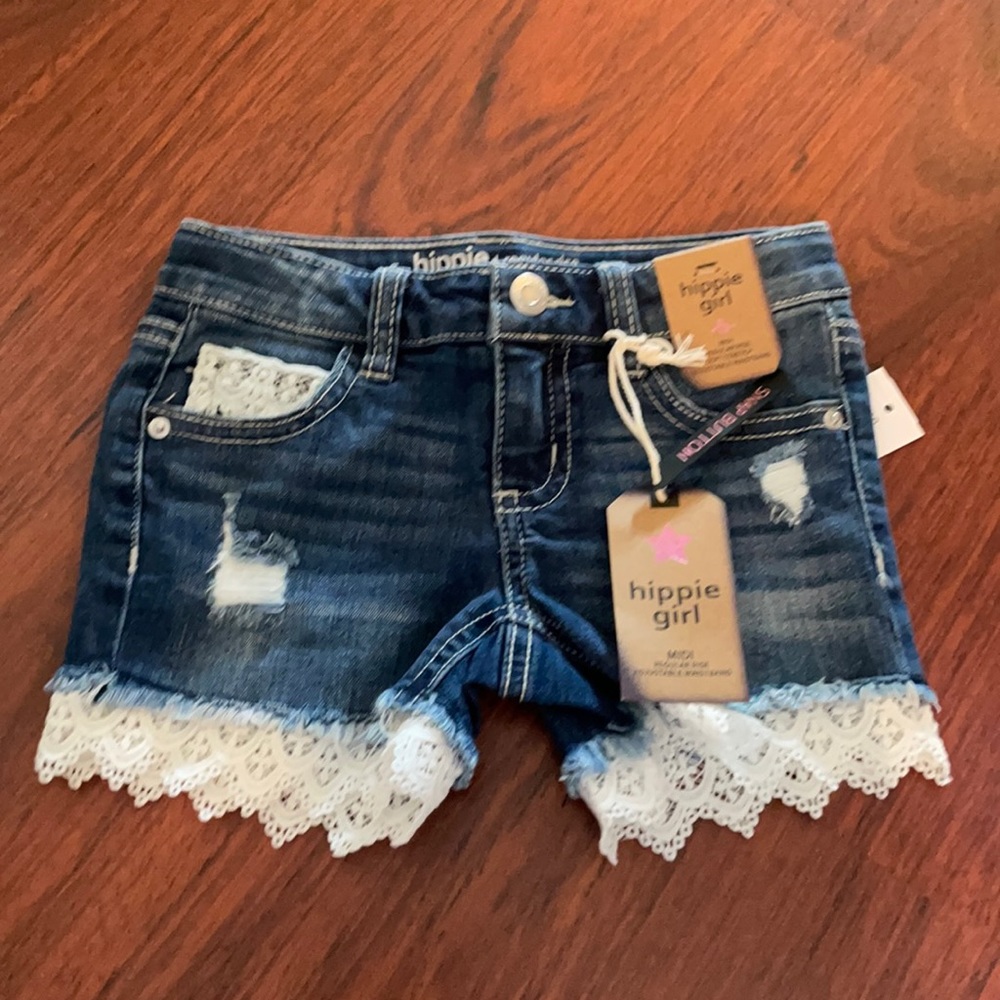 Girls Hippie Girl lace hem Shorts size 5
